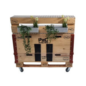 Palleleon Buffet auf Rollen mit Aufsatz 1